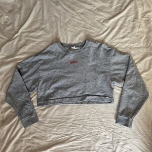 Levi's Cropped Gray Logo Crewneck Sweatshirt - Like New!